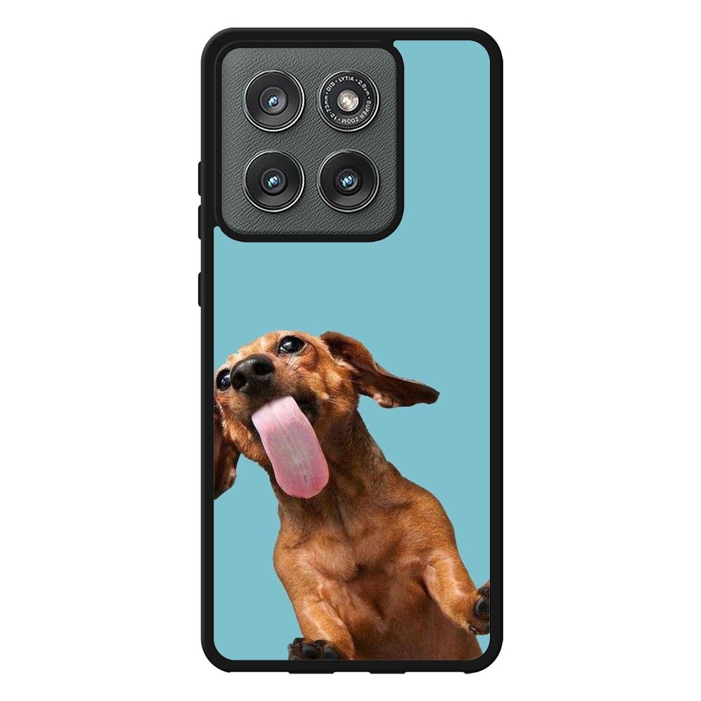 The funny thing is the dog on the glass Motorola Moto Edge 2025 Case QC0333