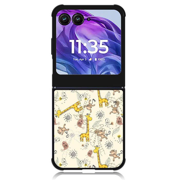 Friends of monkeys and giraffes Motorola Moto Razr Plus 2024 , Moto Razr+ 2024 Case OV0336
