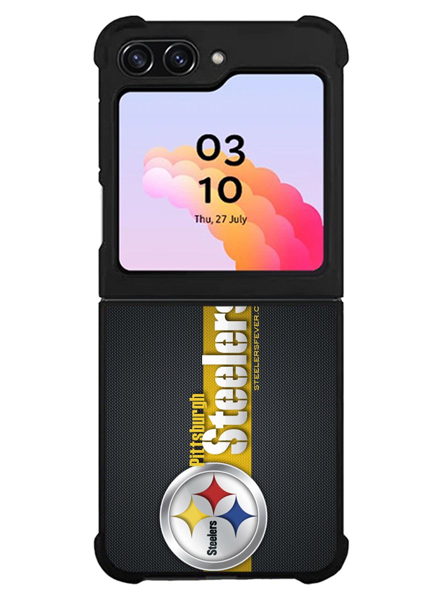 Pittsburgh Steelers Carbon Metal Samsung Galaxy Z Flip 5 5G 2023 Case OV0341