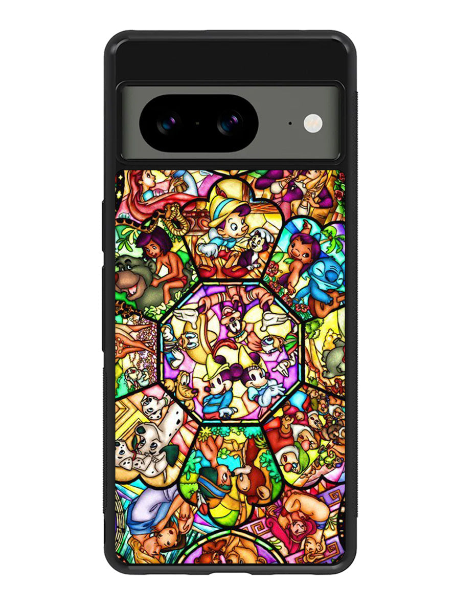 Disney characters stained glass Google Pixel 8A Case QC0358