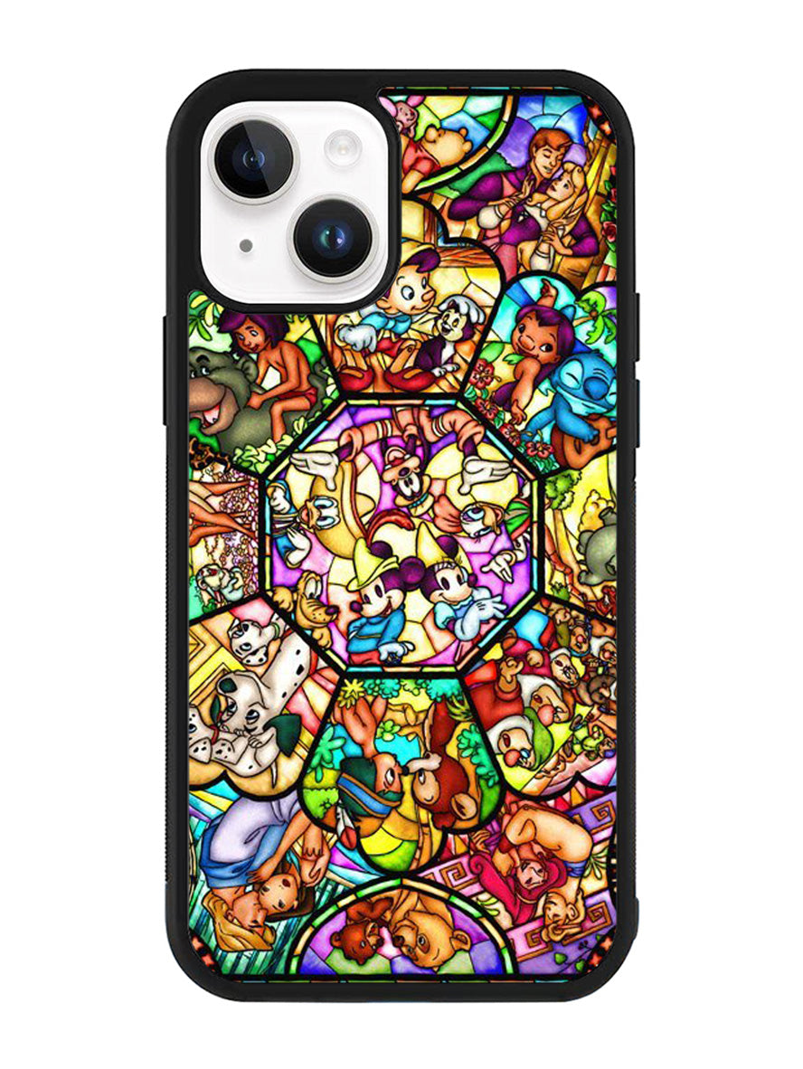 Disney characters stained glass iPhone 14 Plus Case QC0358
