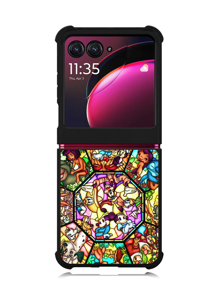 Disney characters stained glass Motorola Moto Razr Plus 2023 , Moto Razr+ 2023 Case OV0358