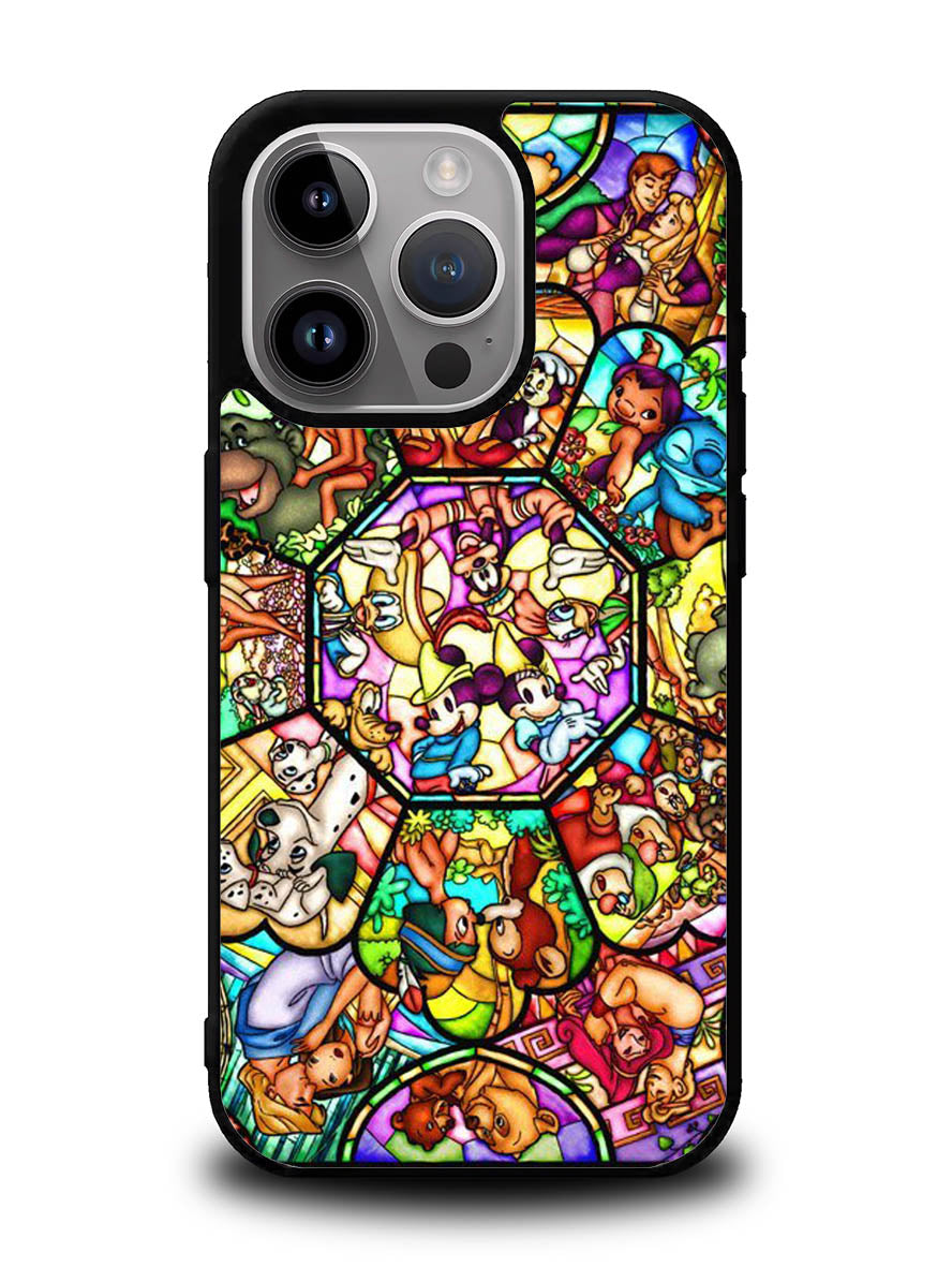Disney characters stained glass iPhone 16 Pro Max Case OV0358