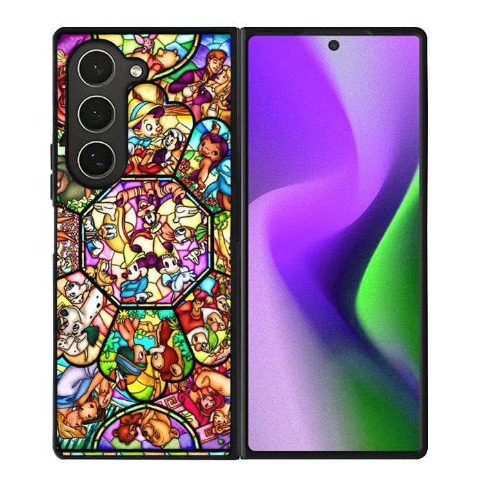 Disney characters stained glass Samsung Galaxy Z Fold 6 5G 2024 Case OV0358
