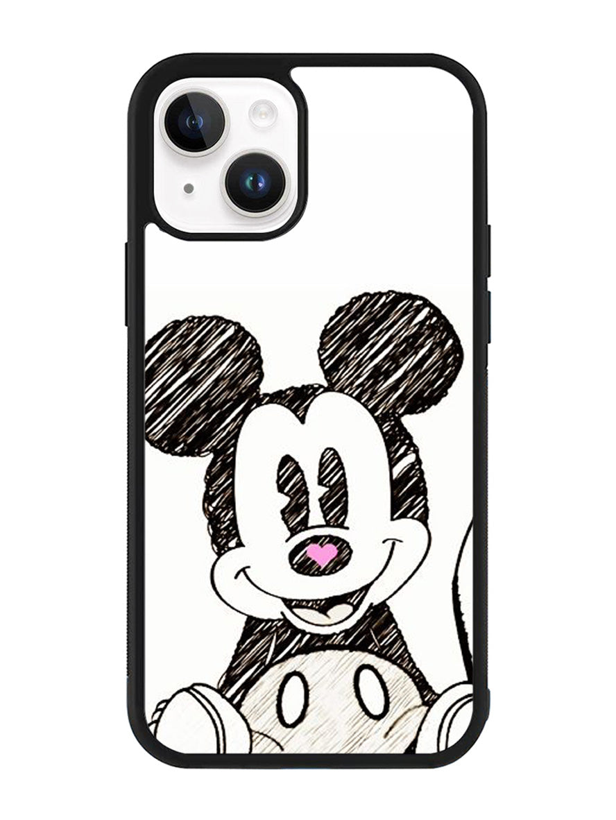 Mickey Mouse Hand Drawing iPhone 14 Plus Case QC0066