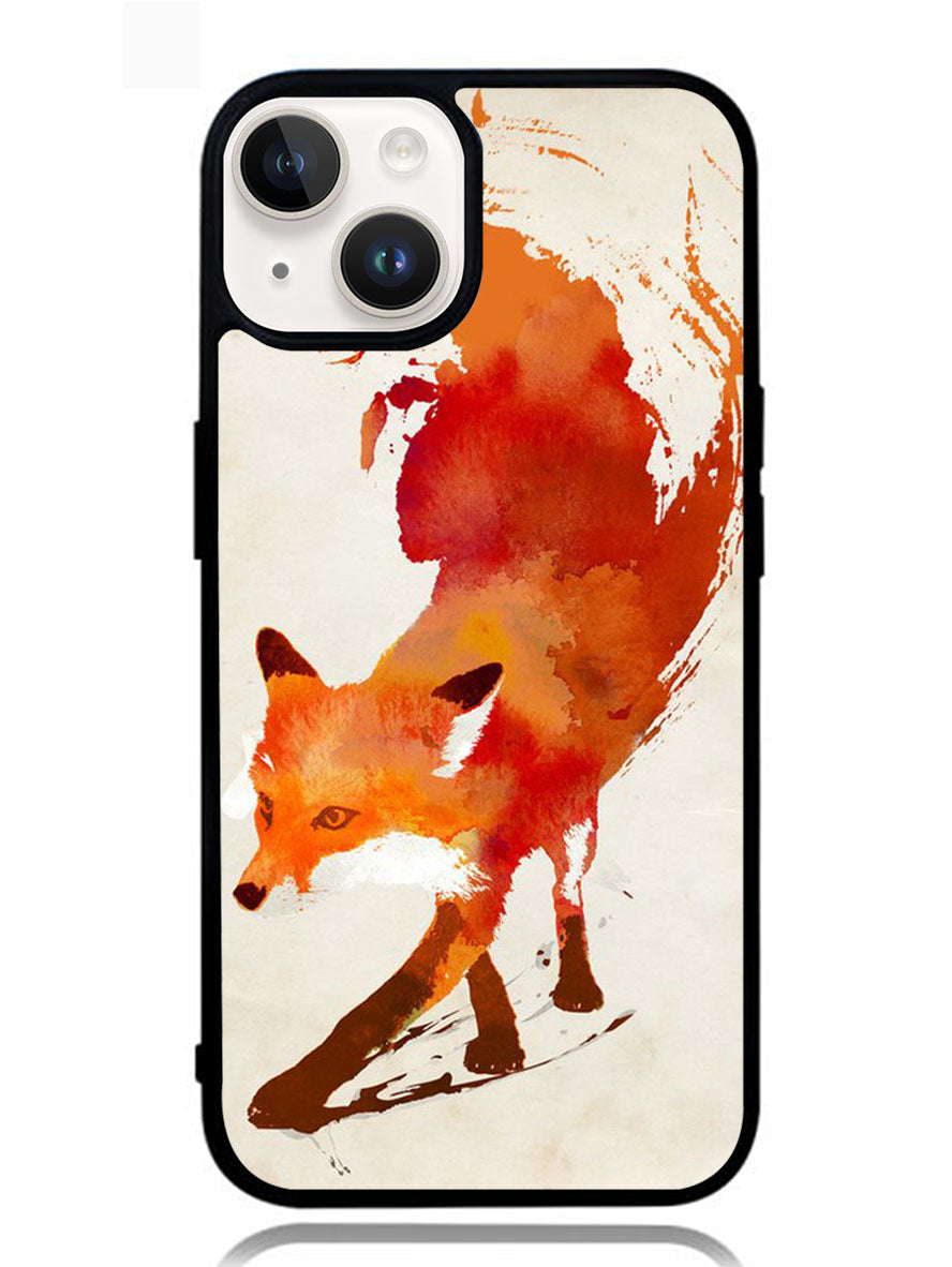 Watercolor art orange red fox animal iPhone 14 Plus Case