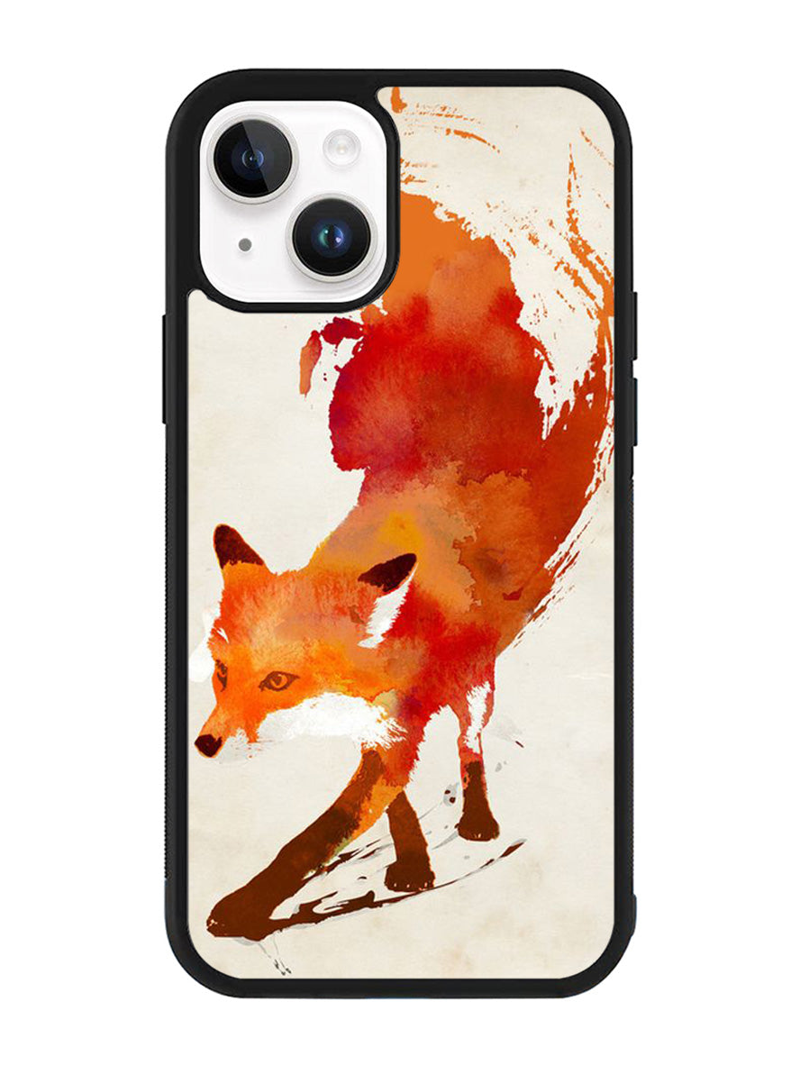Watercolor art orange red fox animal iPhone 15 Case