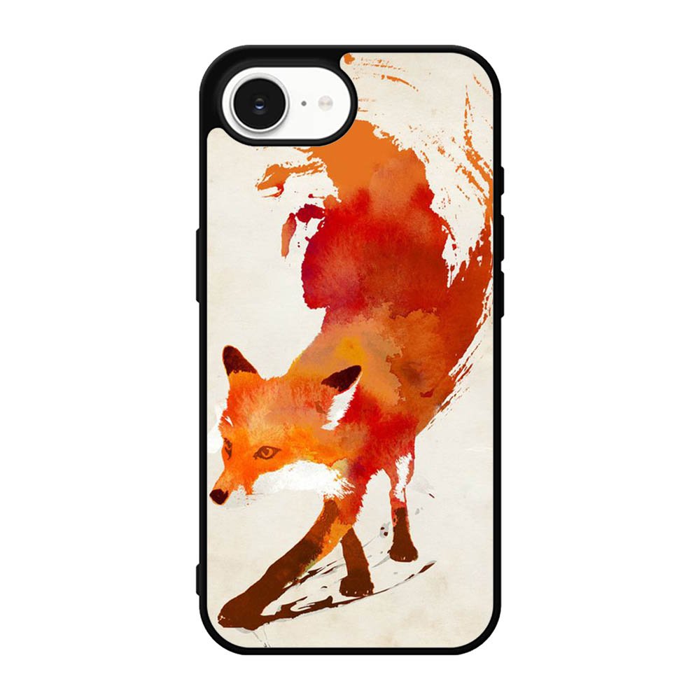 Watercolor art orange red fox animal iPhone 17e Case