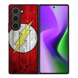 Flash SUperhero Logo on Wood Samsung Galaxy Z Fold 6 5G 2024 Case OV4872