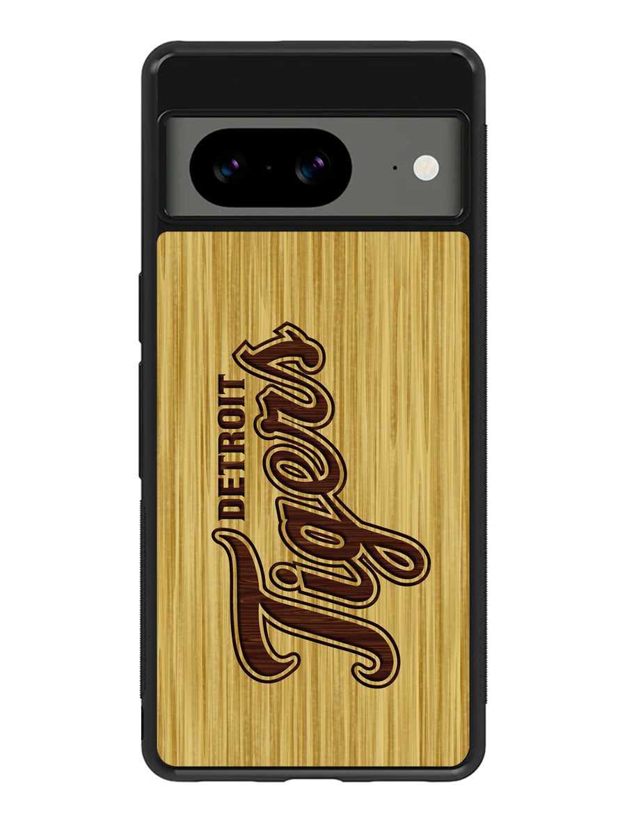 detroit tigers logo wood Google Pixel 8A Case QC4689