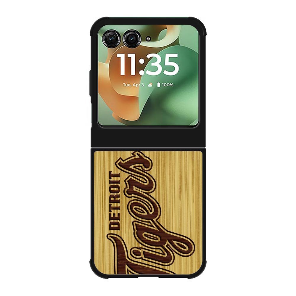 detroit tigers logo wood Motorola Moto RAZR 2025 Case OV4689