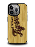 detroit tigers logo wood iPhone 16 Pro Case OV4689