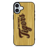 detroit tigers logo wood iPhone 16 Case QC4689