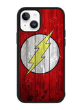 Flash SUperhero Logo on Wood iPhone 14 Case QC0690