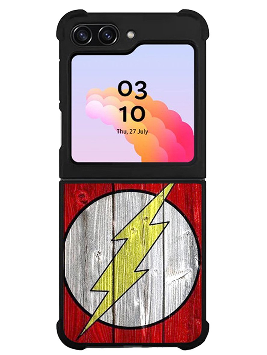 Flash SUperhero Logo on Wood Samsung Galaxy Z Flip 5 5G 2023 Case OV0690