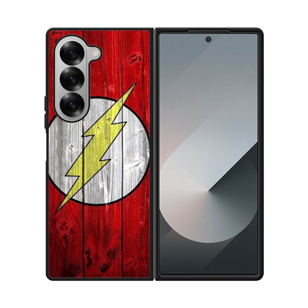 Flash SUperhero Logo on Wood Samsung Galaxy Z Fold 7 5G Case OV0690