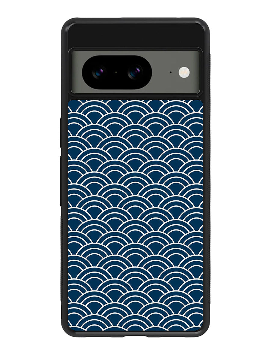 Japanese Gold Cloud Wave Indigo Pattern Google Pixel 8 Case QC5321