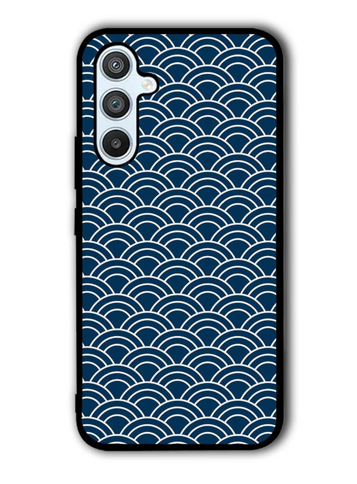 Japanese Gold Cloud Wave Indigo Pattern Samsung Galaxy A14 5G Case QC5321