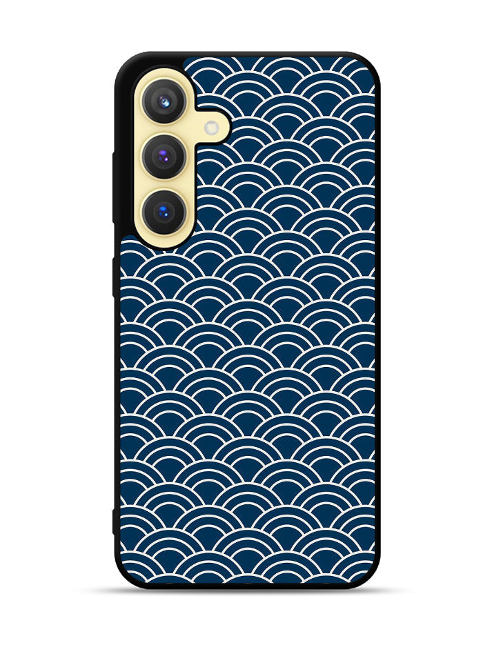 Japanese Gold Cloud Wave Indigo Pattern Samsung Galaxy S25 5G Case OV5321