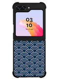 Japanese Gold Cloud Wave Indigo Pattern Samsung Galaxy Z Flip 5 5G 2023 Case OV5321