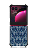 Japanese Gold Cloud Wave Indigo Pattern Motorola Moto Razr Plus 2023 , Moto Razr+ 2023 Case OV5321
