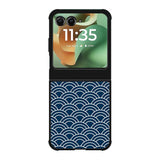Japanese Gold Cloud Wave Indigo Pattern Motorola Moto RAZR 2025 Case OV5321
