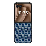 Japanese Gold Cloud Wave Indigo Pattern Motorola Moto RAZR Plus 2025 Case OV5321