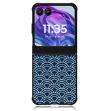 Japanese Gold Cloud Wave Indigo Pattern Motorola Moto Razr Plus 2024 , Moto Razr+ 2024 Case OV5321