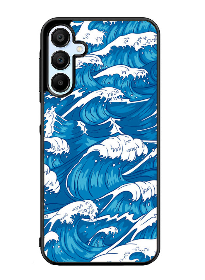 storm waves seamless pattern raging ocean water sea Samsung Galaxy A15 5G Case OV2355