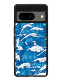 storm waves seamless pattern raging ocean water sea Google Pixel 8A Case QC2355
