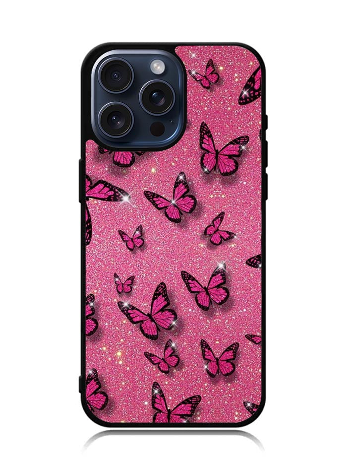 butterfly glitter iPhone 15 Pro Max Case