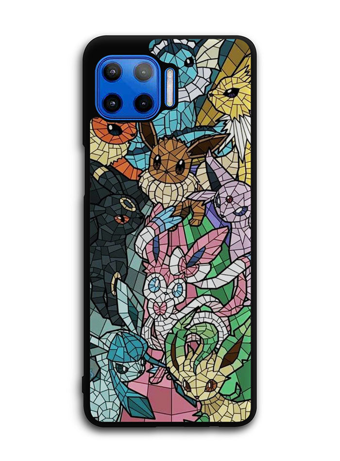 Pokemon Stained Glass Motorola Moto One 5G Case , Moto One 5G UW Case , Moto G 5G Plus Case