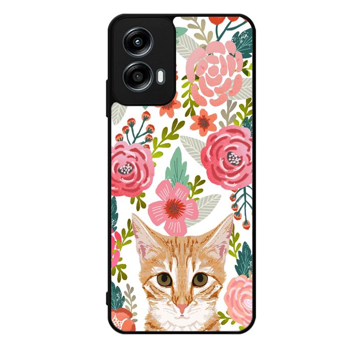 Cat flowers Motorola Moto G Play 2024 Case OV9775