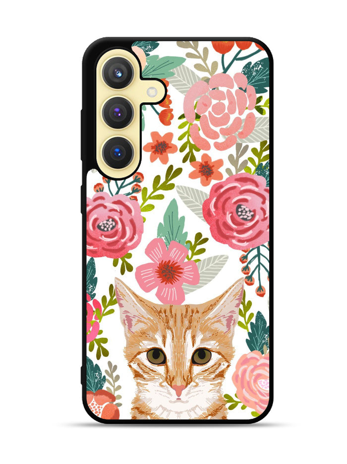 Cat flowers Samsung Galaxy S24 FE 5G Case OV9775