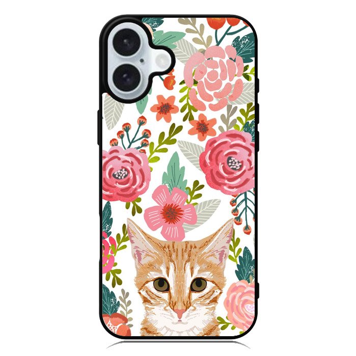 Cat flowers iPhone 16 Case QC9775
