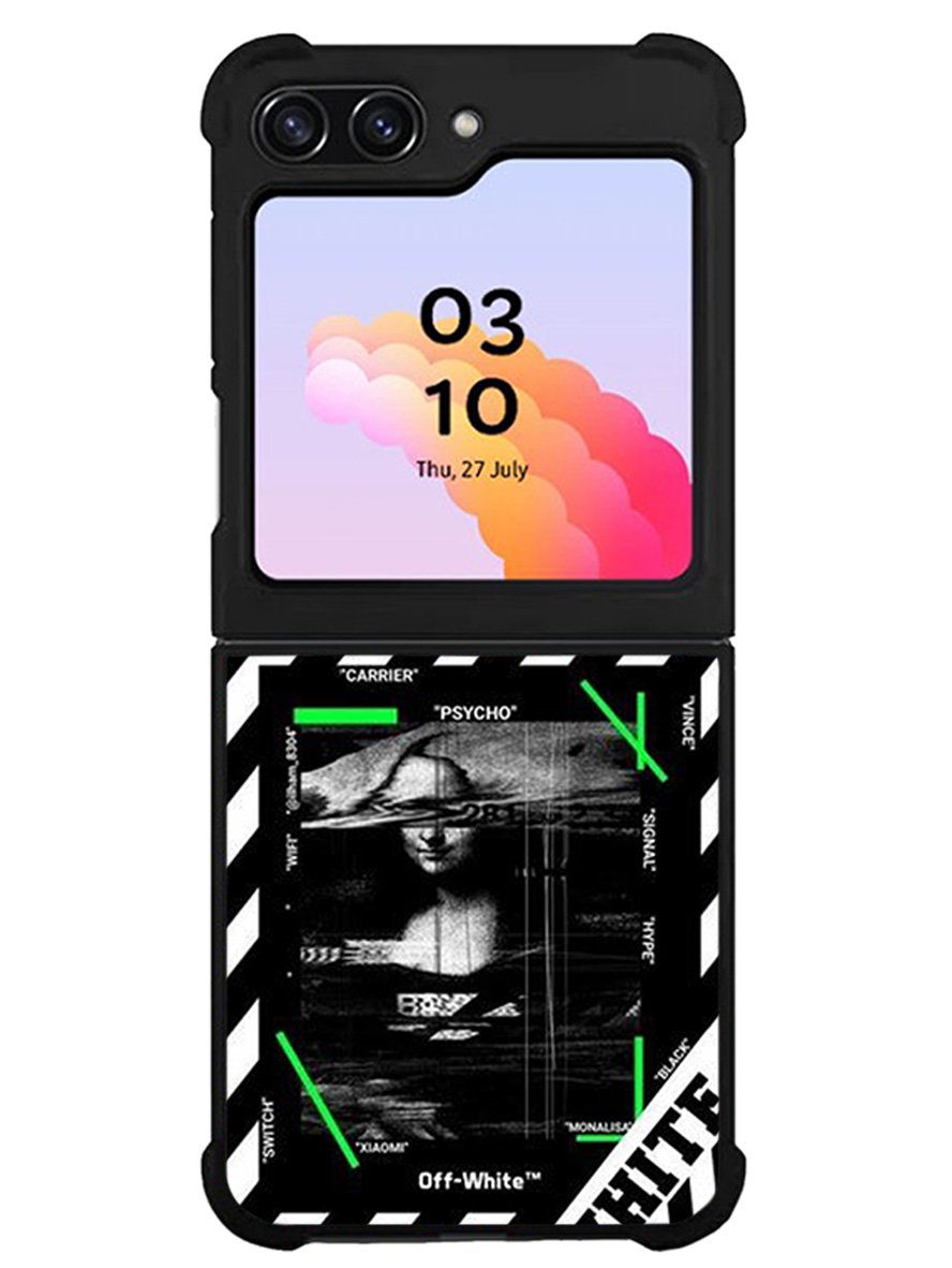 Black and white Samsung Galaxy Z Flip 5 5G 2023 Case OV8752