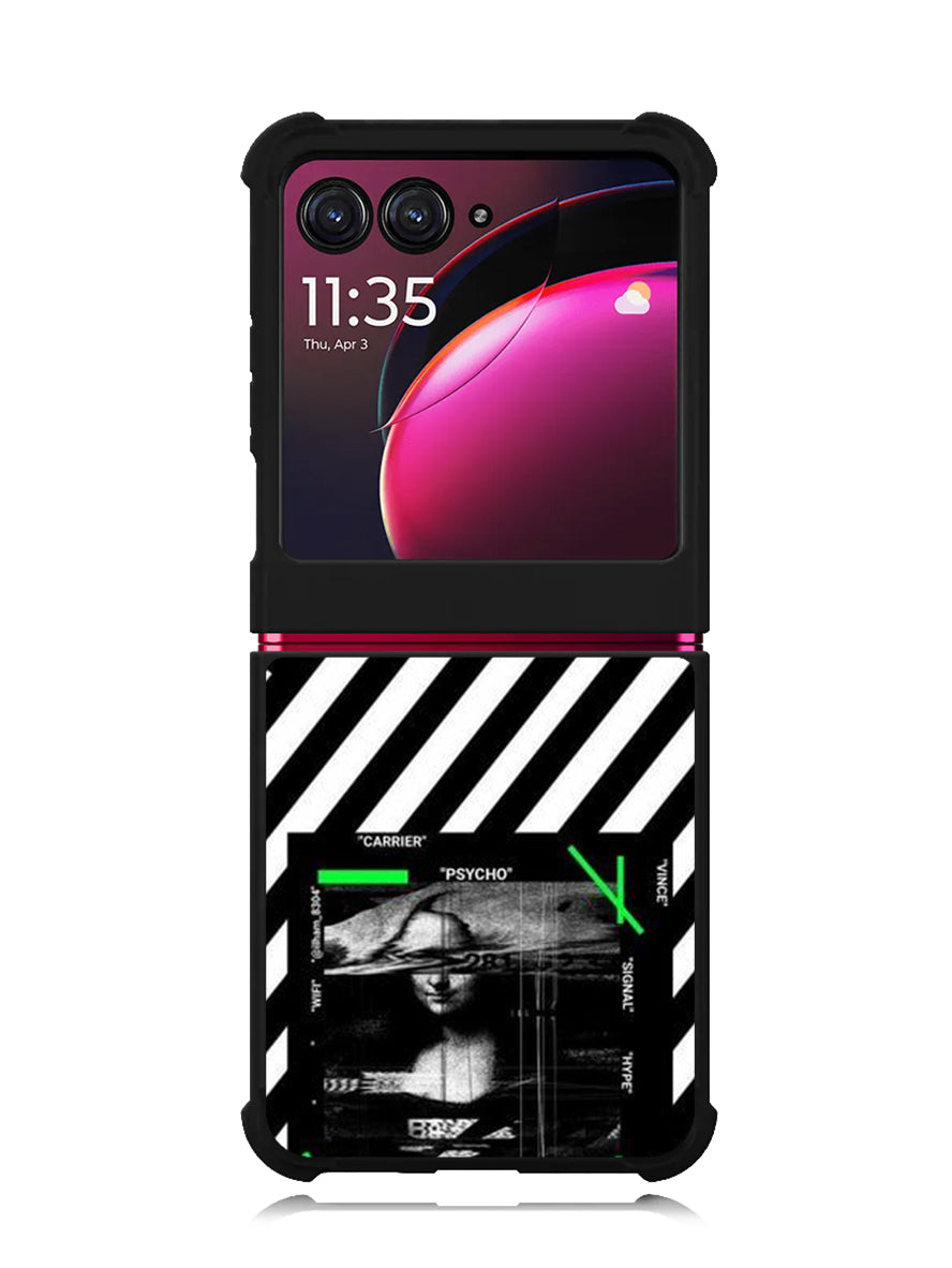 Black and white Motorola Moto Razr Plus 2023 , Moto Razr+ 2023 Case OV8752