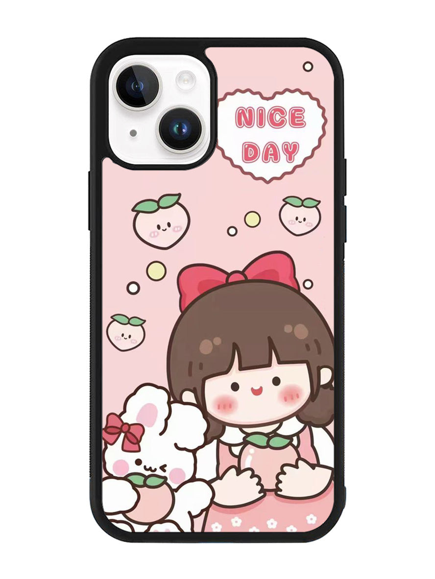 Peach Cute Nice Day iPhone 14 Plus Case QC11224