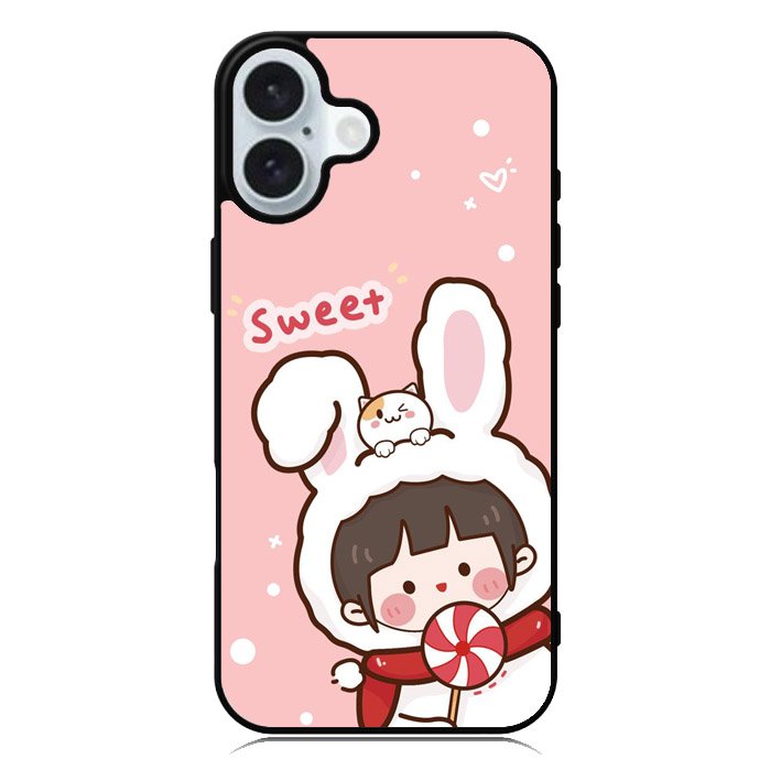 Cute Rabbit Sweet iPhone 16 Plus Case QC11206