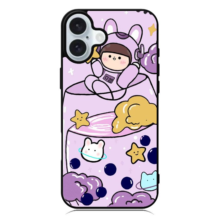 Cute Purple Bobba iPhone 16 Plus Case QC11205