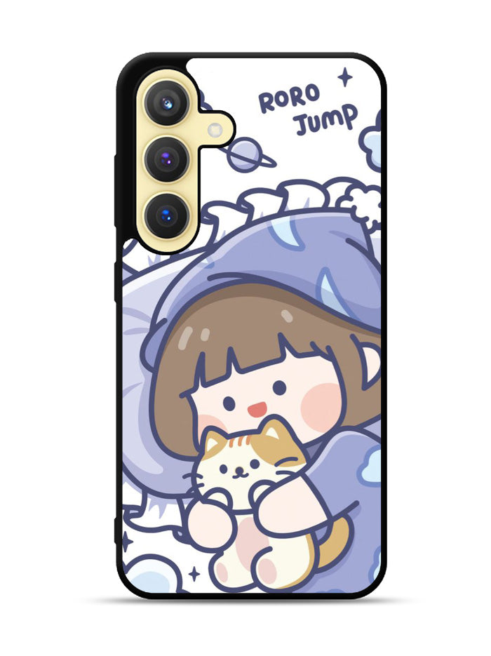 Cute Sleeping with the cat Samsung Galaxy S24 FE 5G Case OV11213