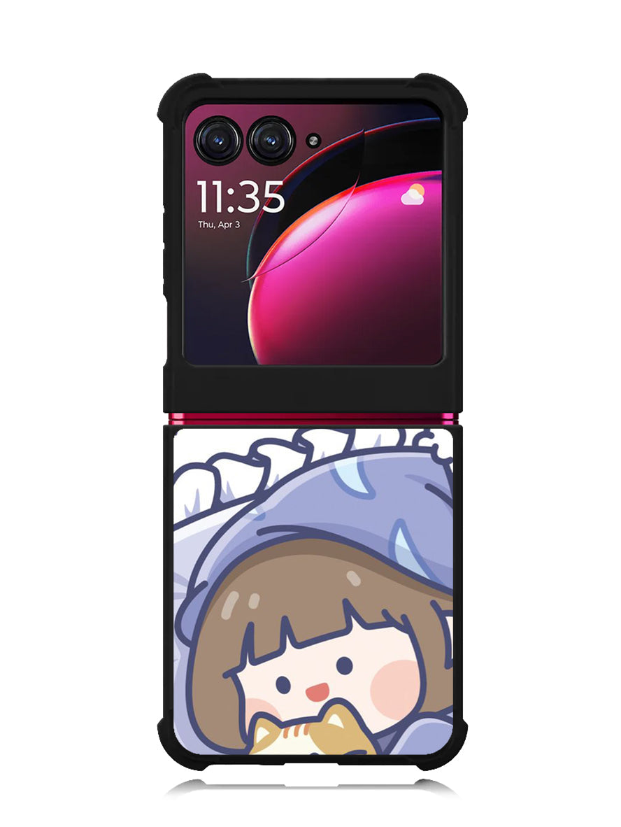 Cute Sleeping with the cat Motorola Moto Razr Plus 2023 , Moto Razr+ 2023 Case OV11213