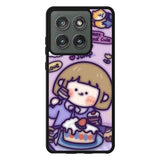 Cute Roro Jump Eat the Sweet Cake Motorola Moto Edge 2025 Case QC11210