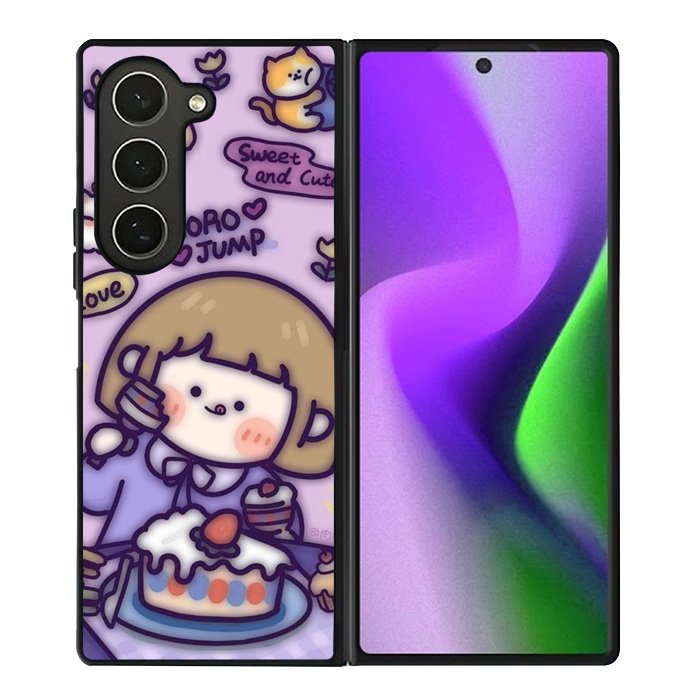 Cute Roro Jump Eat the Sweet Cake Samsung Galaxy Z Fold 6 5G 2024 Case OV11210