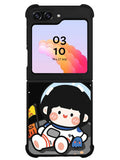 Cute Roro Jump and Astronaut Samsung Galaxy Z Flip 5 5G 2023 Case OV11207