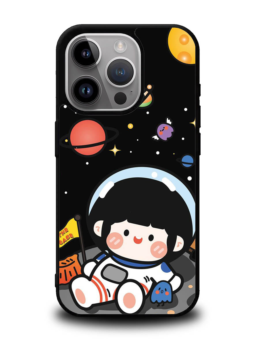 Cute Roro Jump and Astronaut iPhone 16 Pro Case OV11207