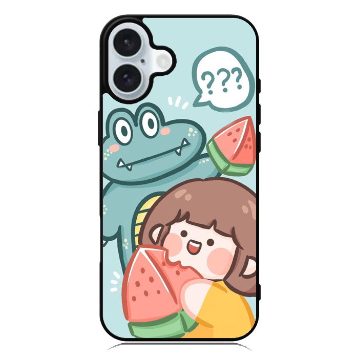 Cute Eat Watermelon iPhone 16 Plus Case QC11203
