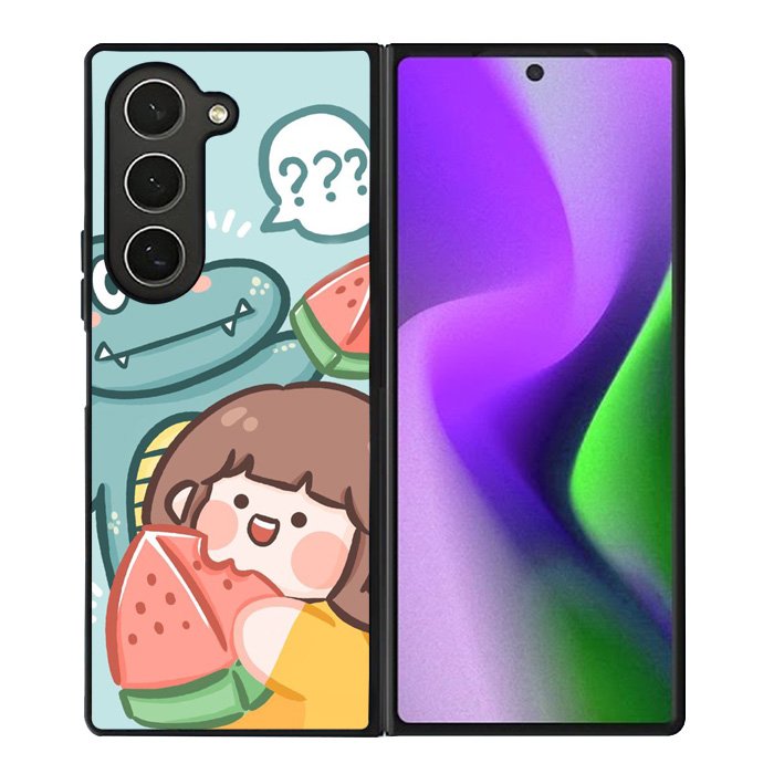 Cute Eat Watermelon Samsung Galaxy Z Fold 6 5G 2024 Case OV11203