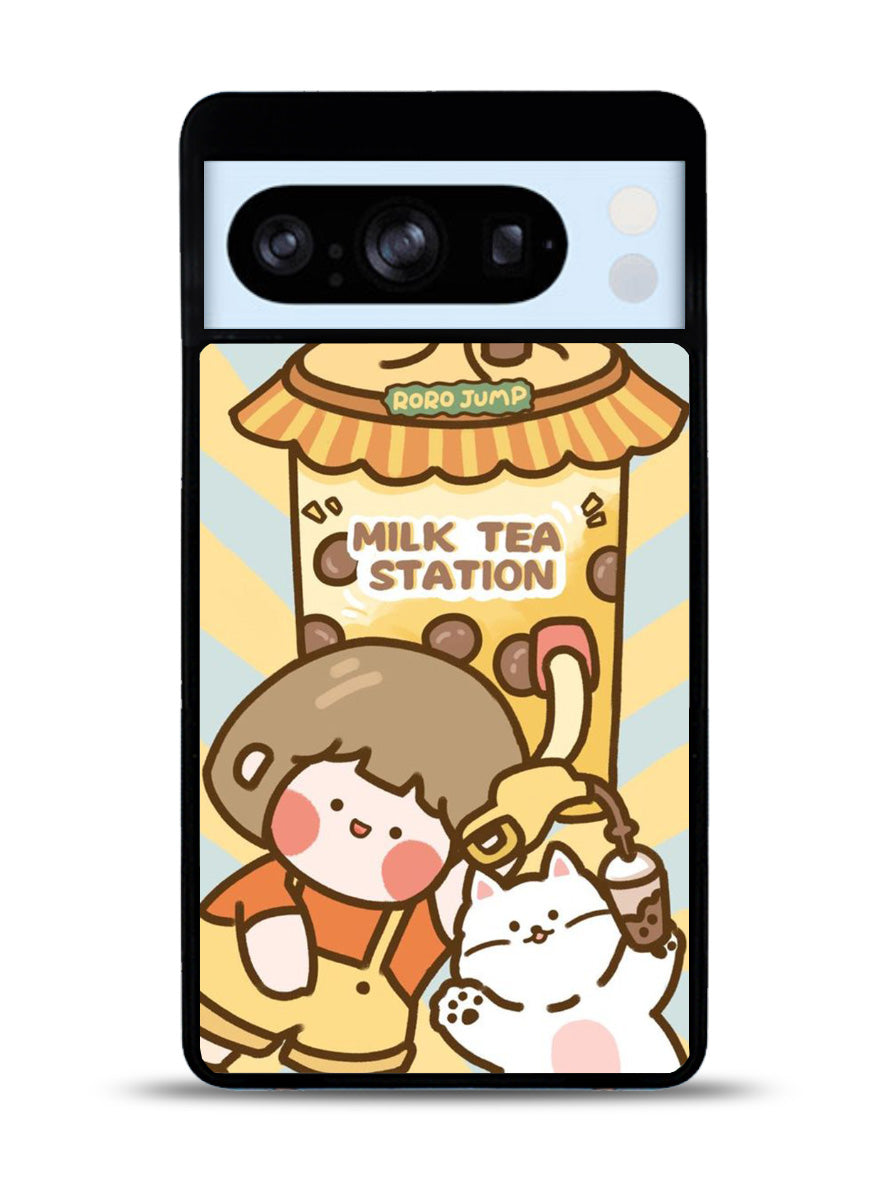 Cute Roro Jump Milk Tea Station Google Pixel 8 Pro Case QC11212