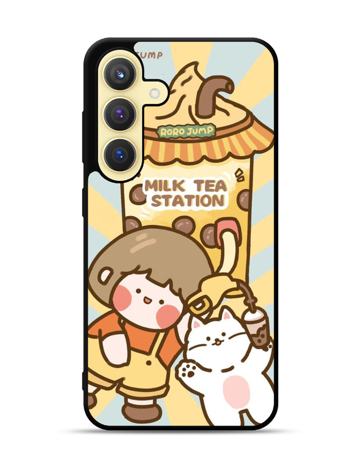 Cute Roro Jump Milk Tea Station Samsung Galaxy S24 FE 5G Case OV11212